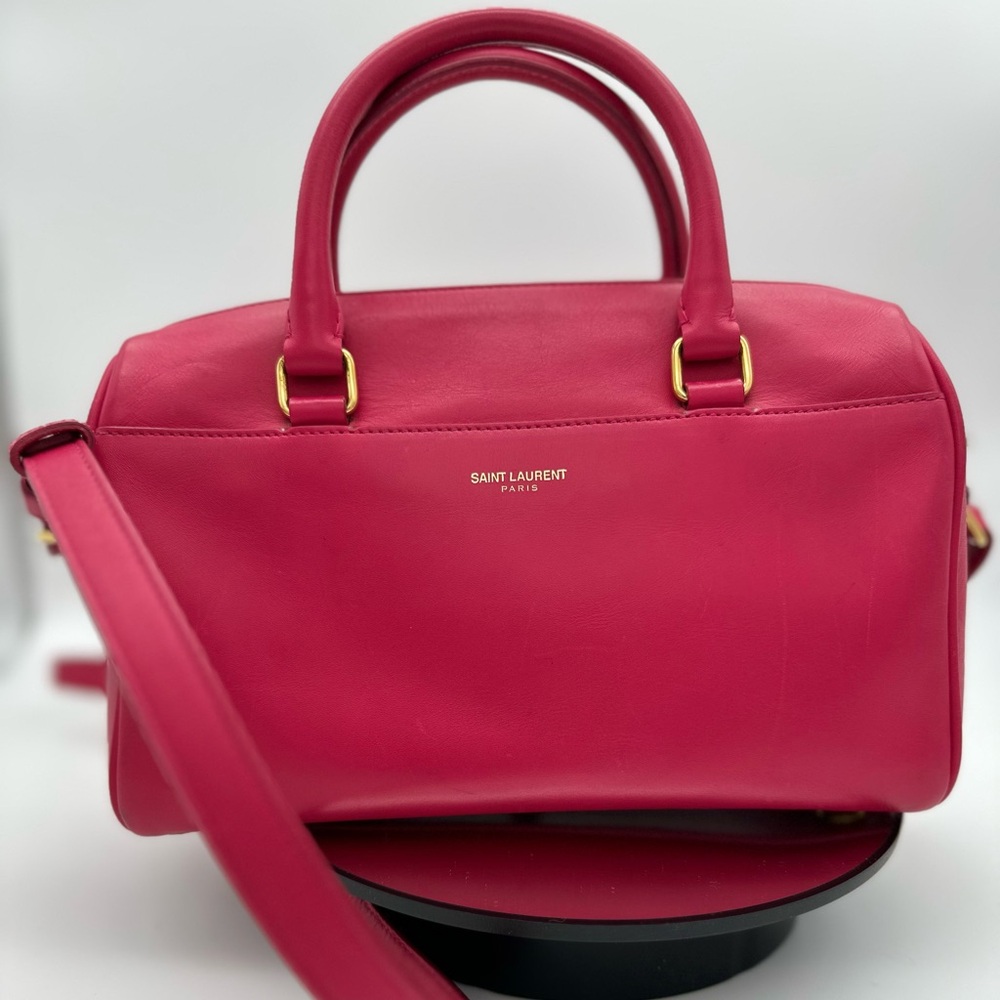 Authentic SAINT LAURENT Classics Baby Duffle Satchel Crossbody Bag Pink w/ COA - Picture 2 of 16